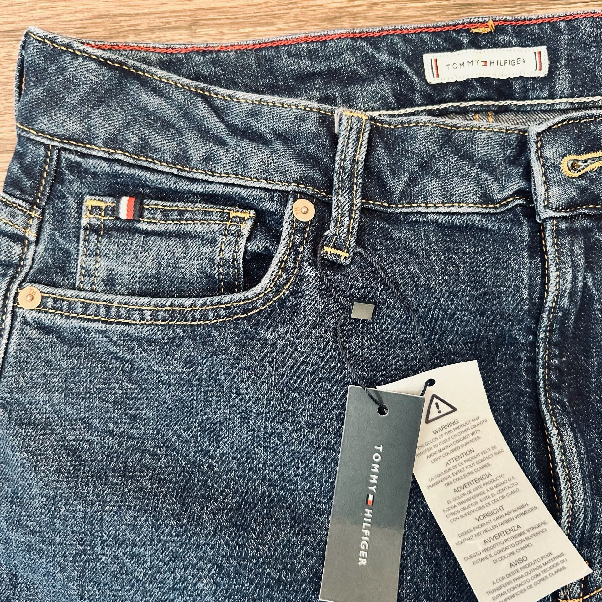 Tommy Hilfiger Cropped Wide Leg Jeans Size 6 Blue Denim High Rise 2