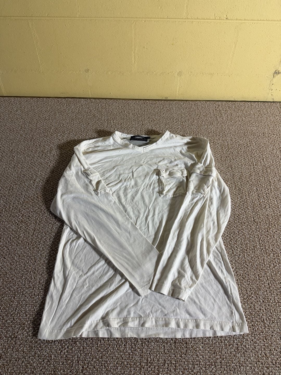 Tommy Hilfiger Long Sleeve Pocket Tee Size M Off White 2