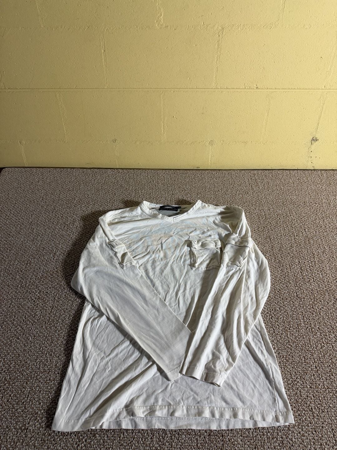 Tommy Hilfiger Long Sleeve Pocket Tee Size M Off White 3