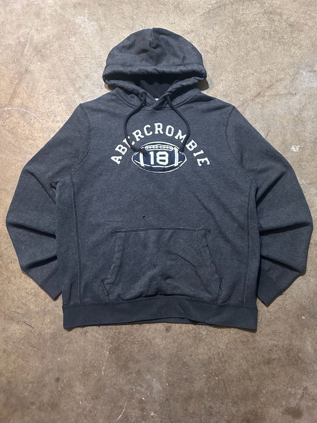 Vintage Abercrombie & Fitch Embroidered Football Graphic Hoodie 3