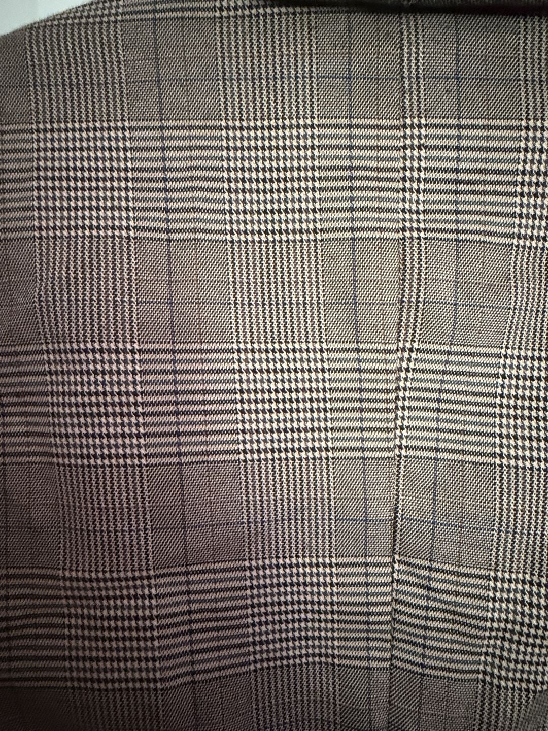 Lush Blazer Size M Coffee Multi Plaid Open Front Shawl Collar 7