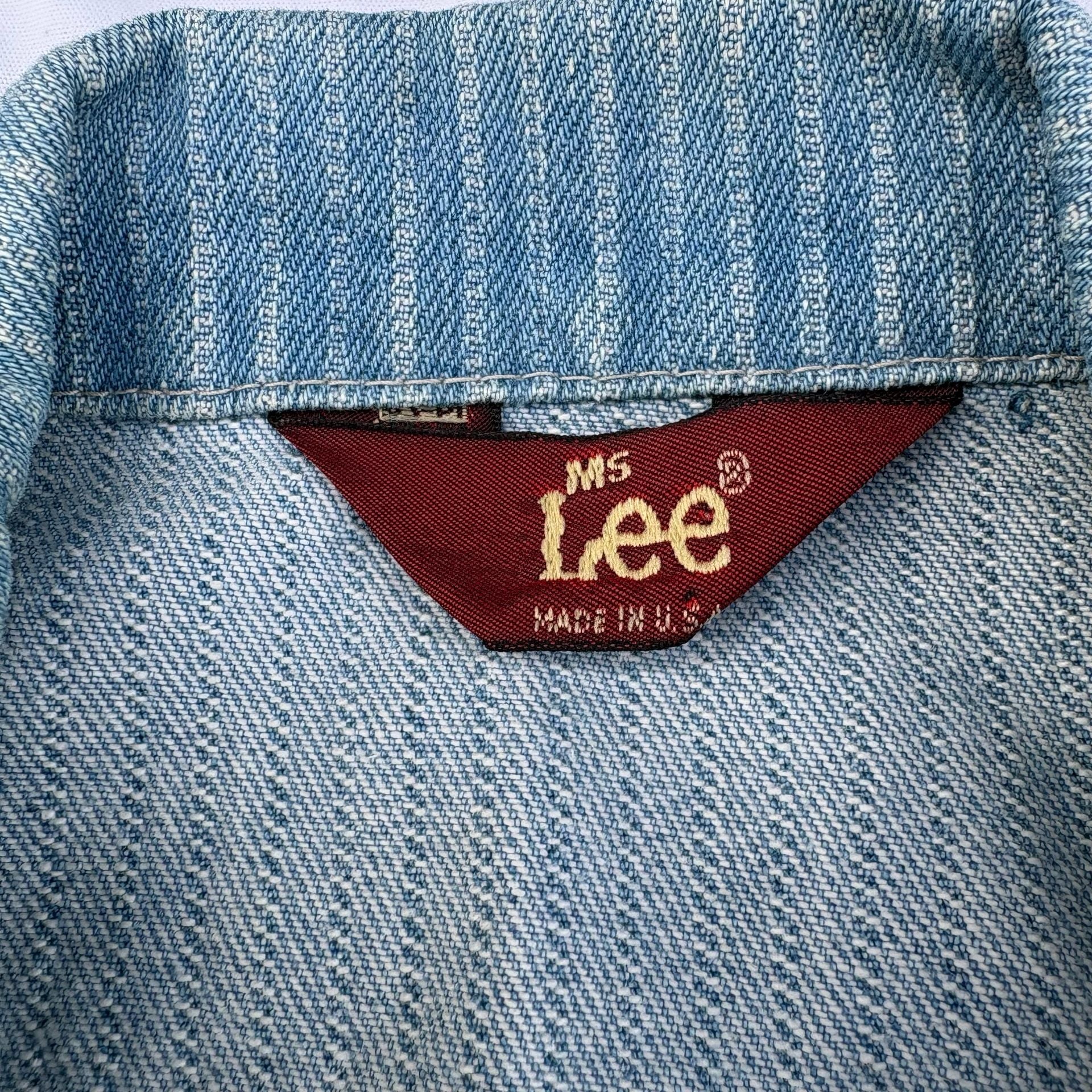VTG 80s Ms Lee Pinstripe Denim Vest Medium 13/14 Railroad Stripe Made In USA 5
