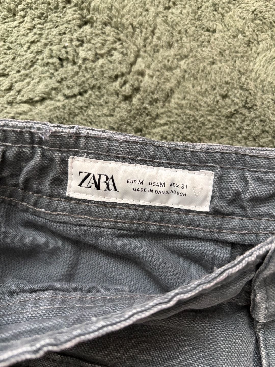 Zara Cargo Pants Size M Grey Multi-Pocket 6