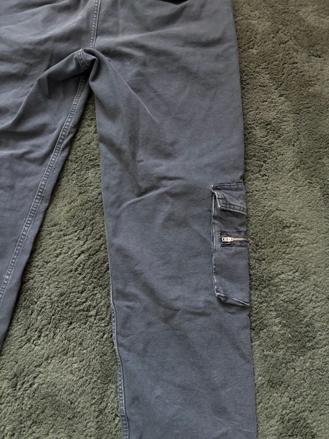 Zara Cargo Pants Size M Grey Multi-Pocket 8