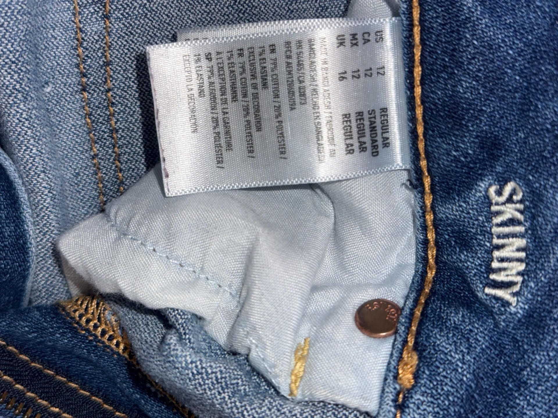 American Eagle Super Stretch Skinny Jeans Size 12 Regular Blue 6