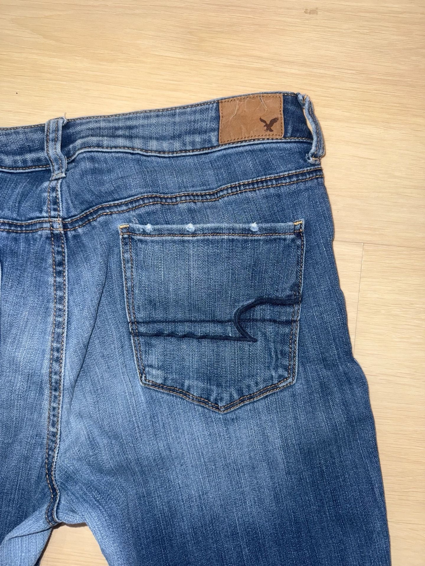 American Eagle Super Stretch Skinny Jeans Size 12 Regular Blue 7
