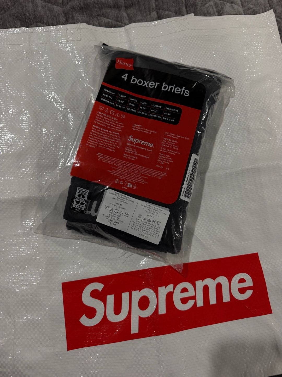 Supreme x Hanes 4 Boxer Briefs Size S Black 2