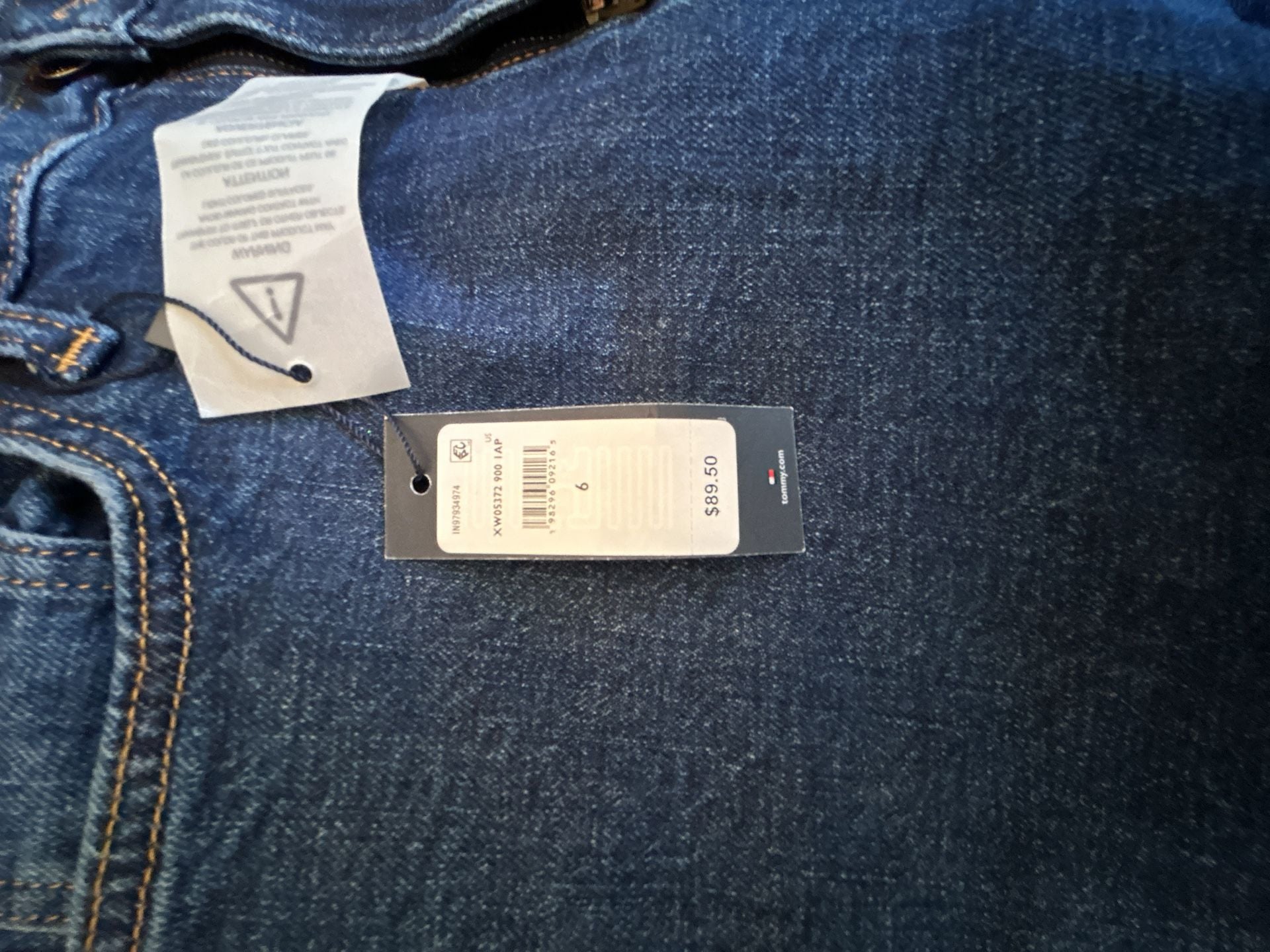 Tommy Hilfiger Cropped Wide Leg Jeans Size 6 Blue Denim High Rise 10
