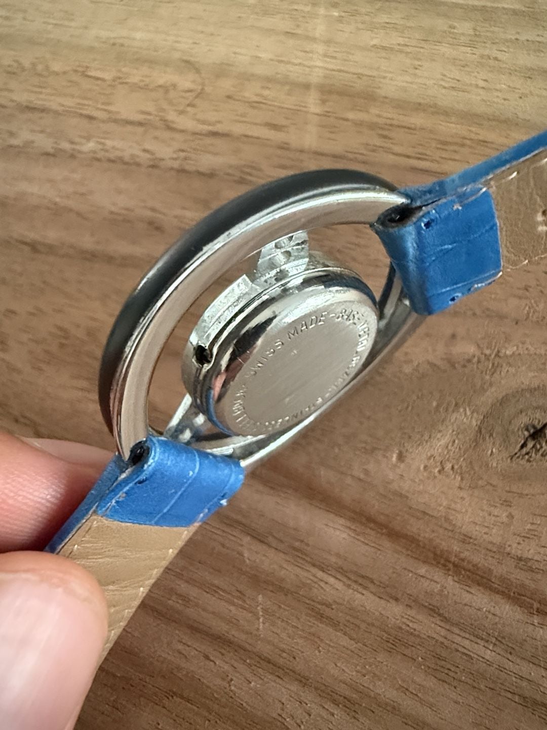 Citroën Steering Wheel Watch Blue Leather Strap Vintage 5