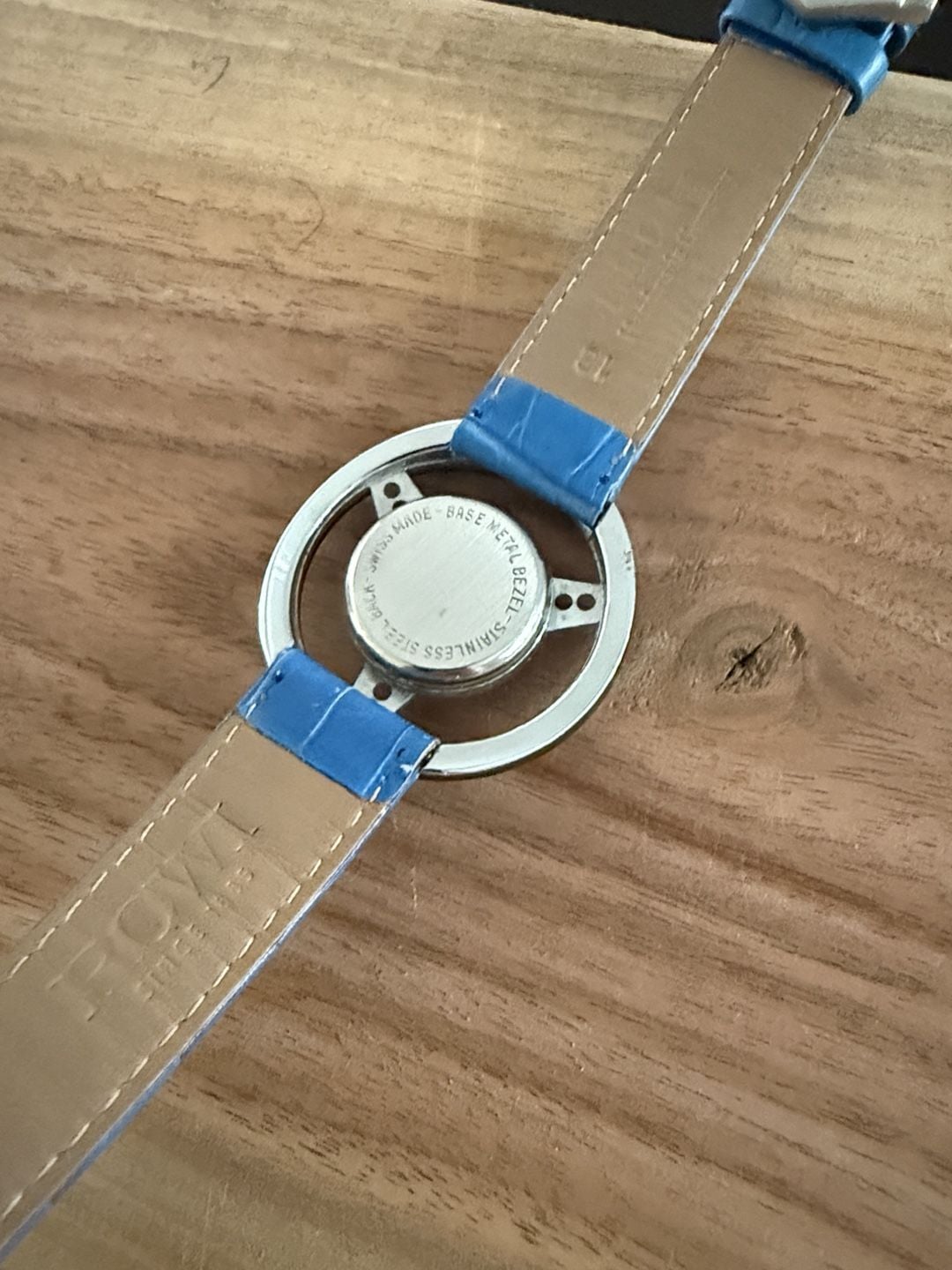 Citroën Steering Wheel Watch Blue Leather Strap Vintage 6