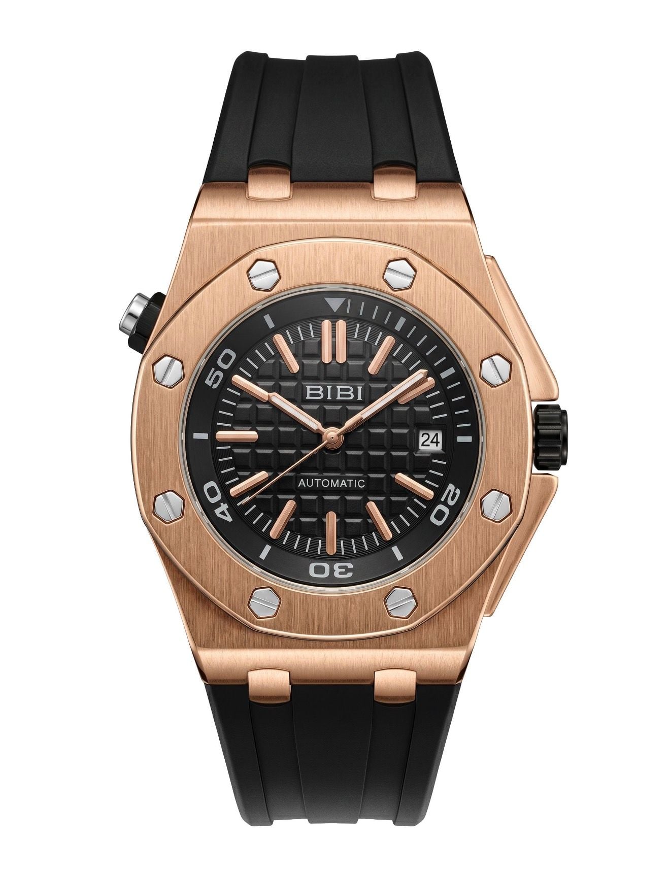 Bibi Automatic Luxury AP Rose Gold And Black Watch 2
