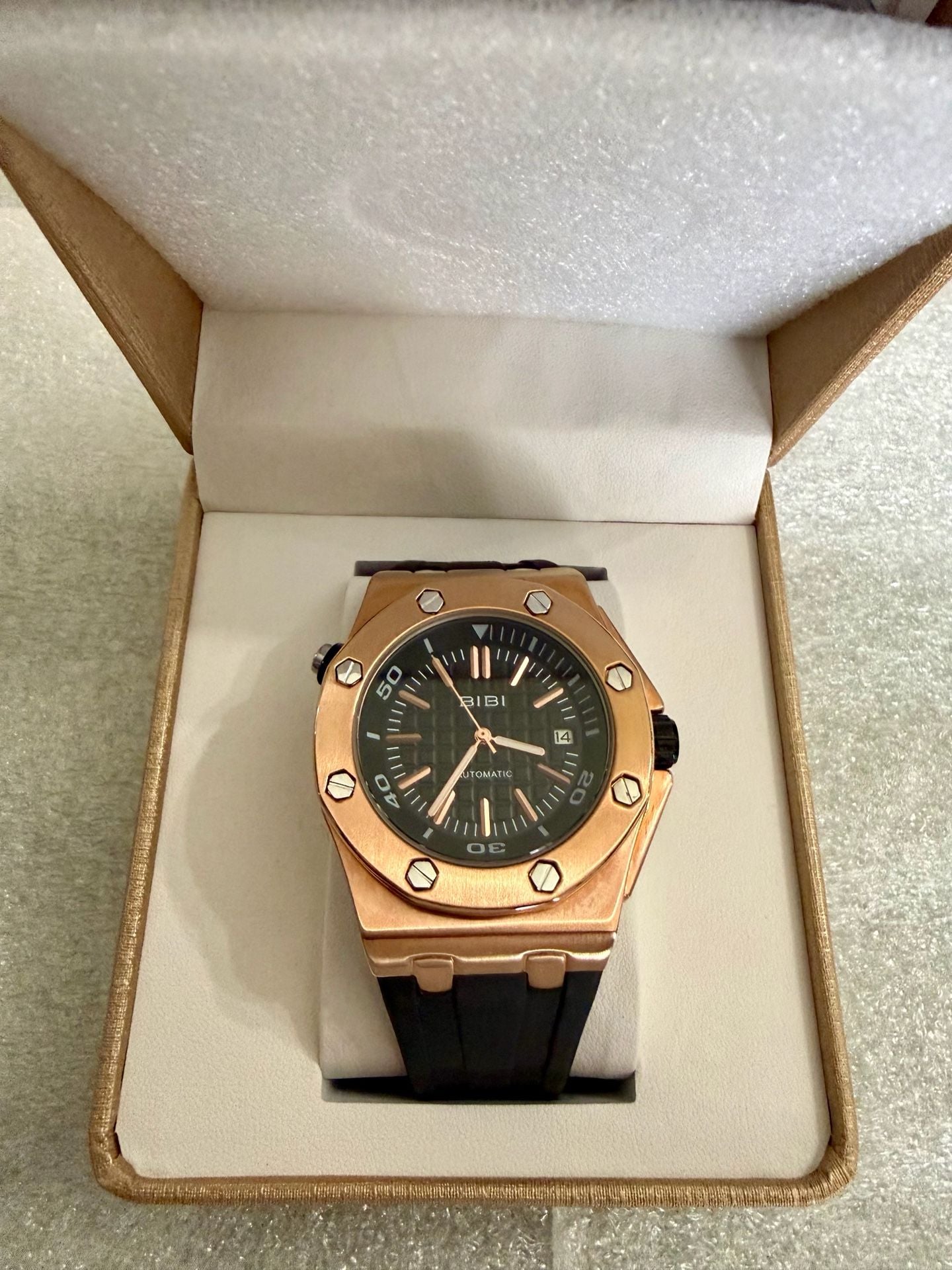 Bibi Automatic Luxury AP Rose Gold And Black Watch 3