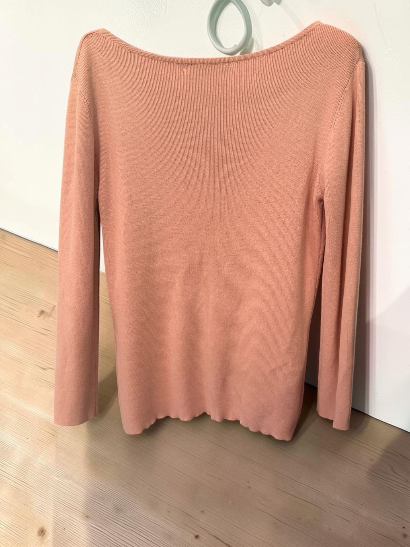 Meritage Knit Sweater Size S Pink Beaded Long Sleeve V-Neck 3
