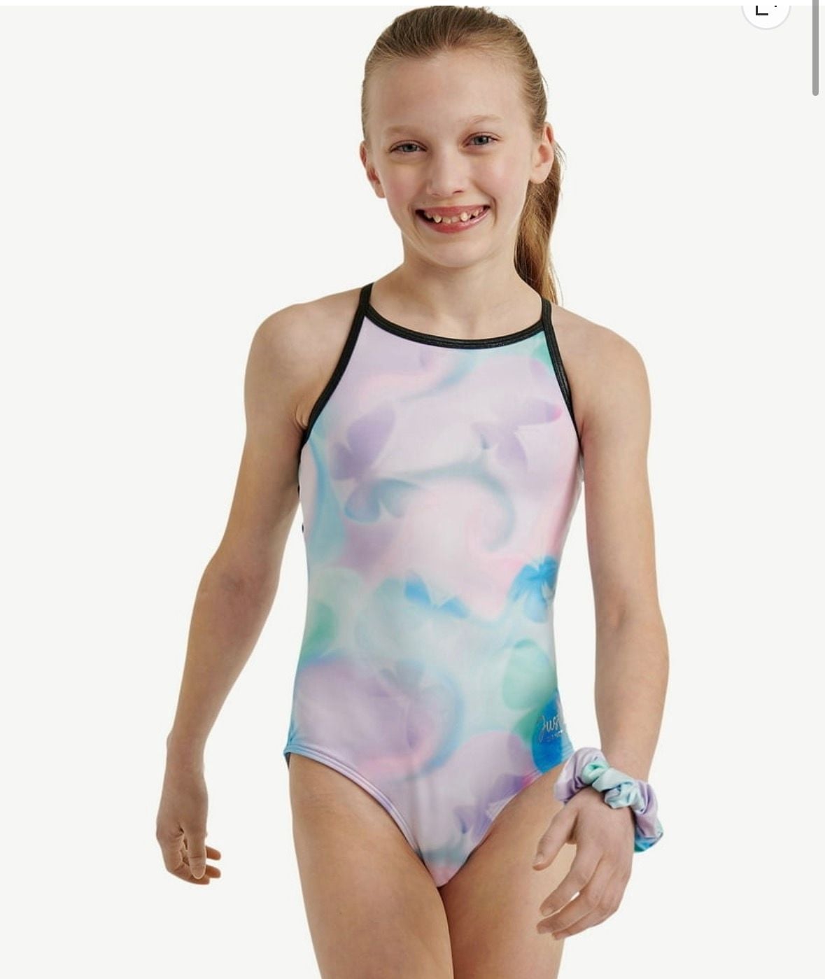 Justice Cloud Dye Leotard Size 12/14 Purple With Scrunchie 4