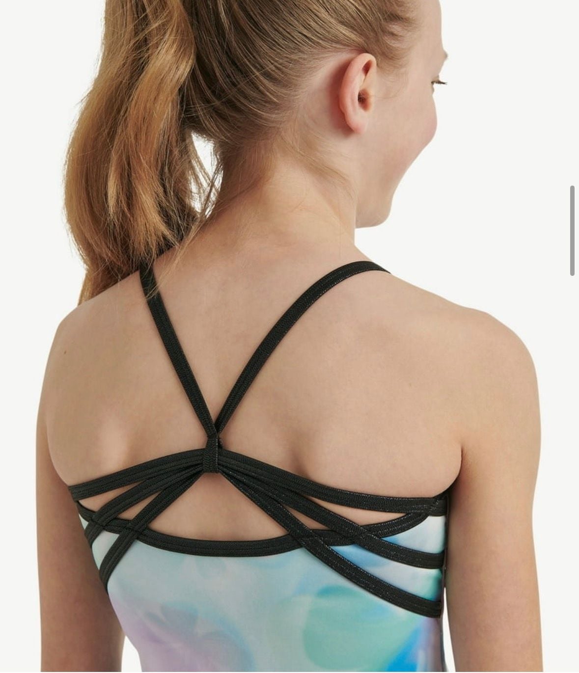 Justice Cloud Dye Leotard Size 12/14 Purple With Scrunchie 6