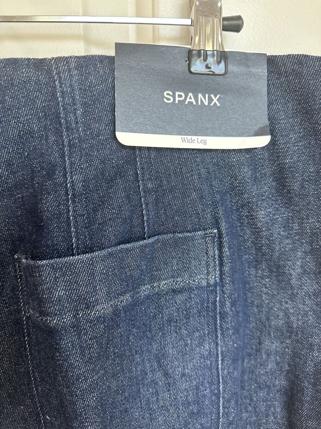 Spanx Wide Leg Jeans Size 1X Dark Wash Denim Pants 4