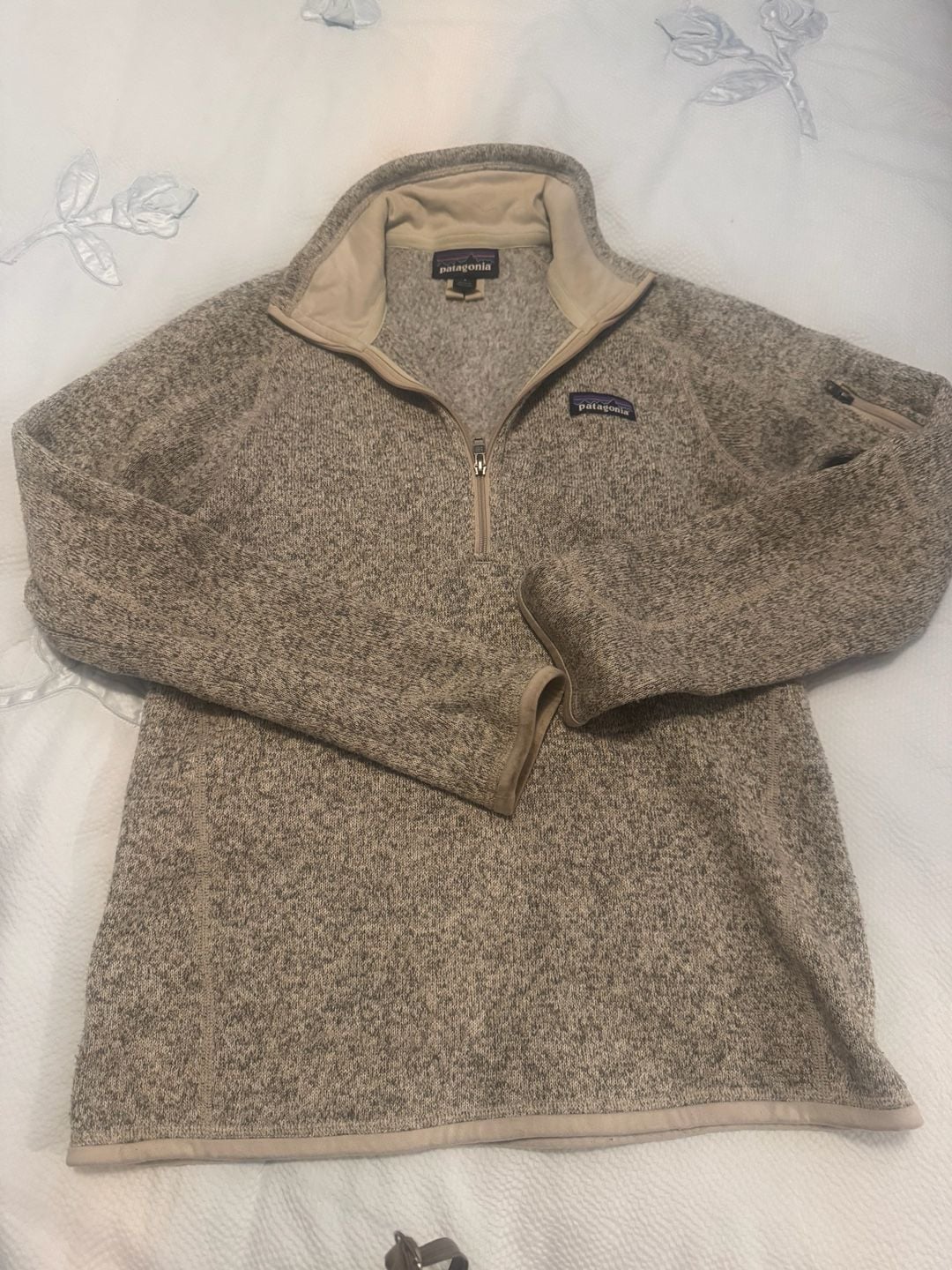 Patagonia Better Sweater 1/4 Zip Size S Fleece Pullover Heather Beige 2