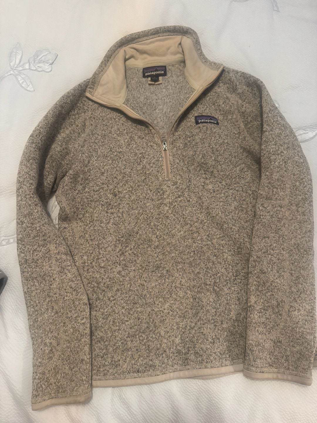 Patagonia Better Sweater 1/4 Zip Size S Fleece Pullover Heather Beige 3