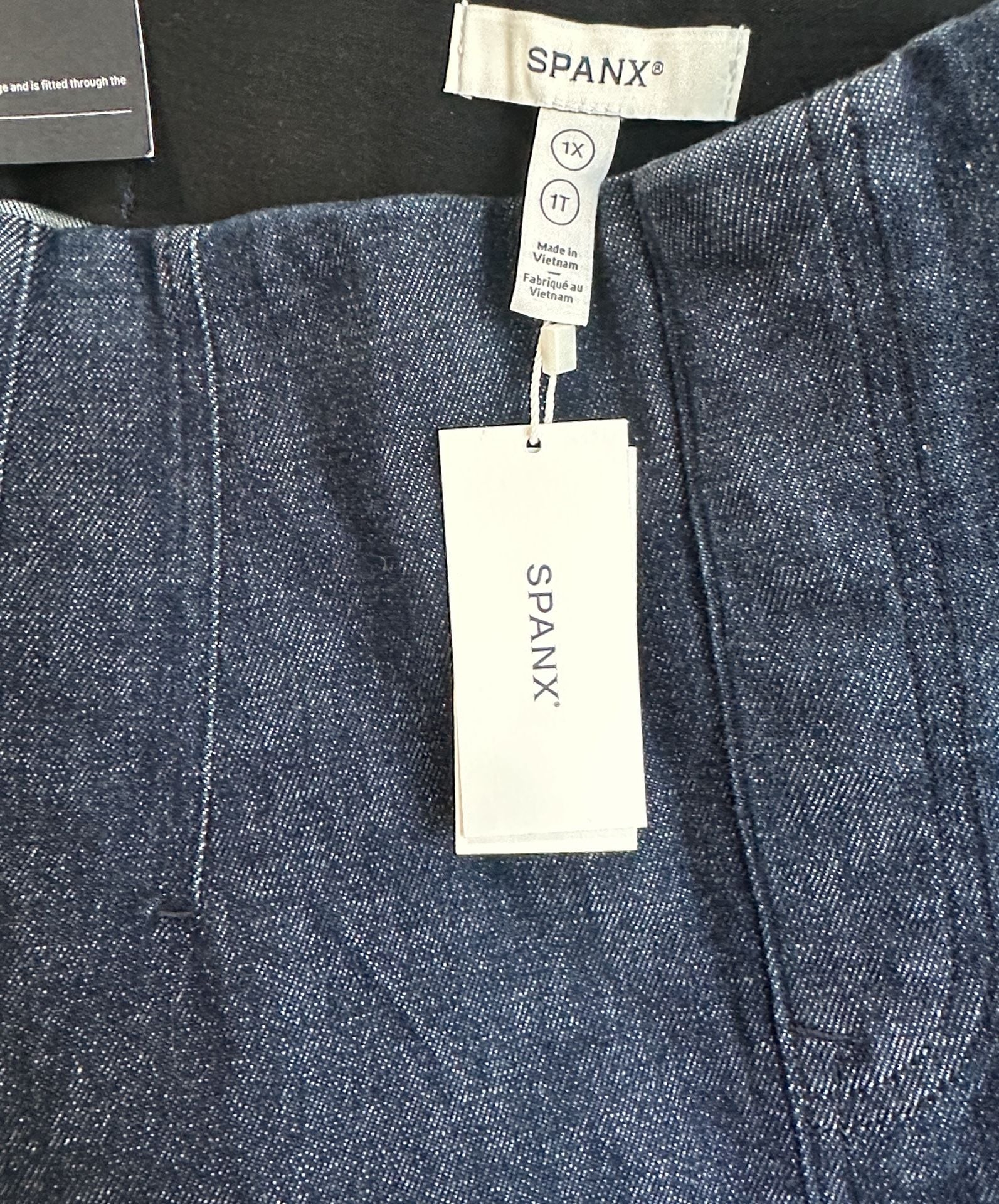 Spanx Wide Leg Jeans Size 1X Dark Wash Denim Pants 7