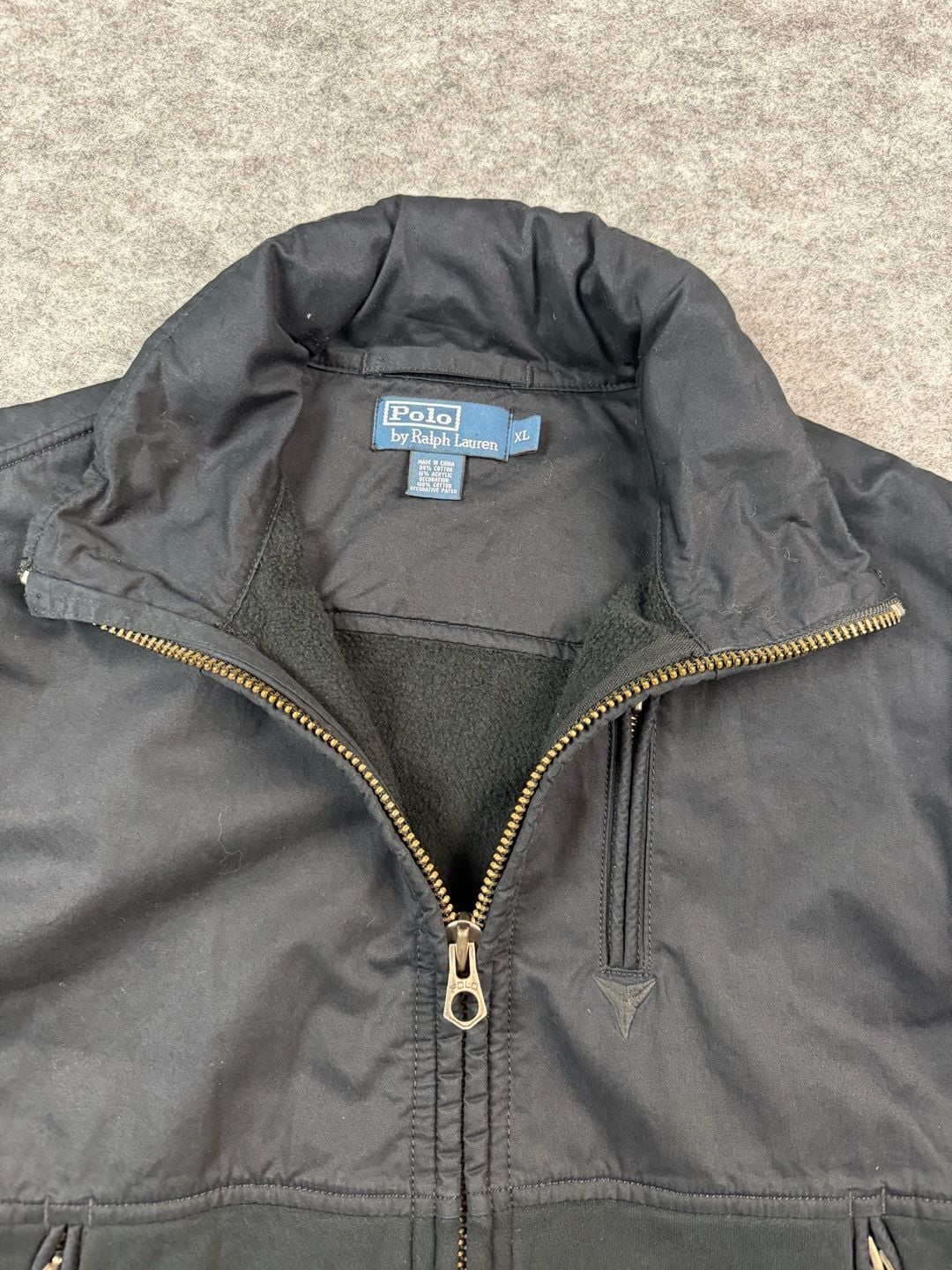 Polo by Ralph Lauren Full Zip Hoodie Size XL Black Cotton Jacket 11