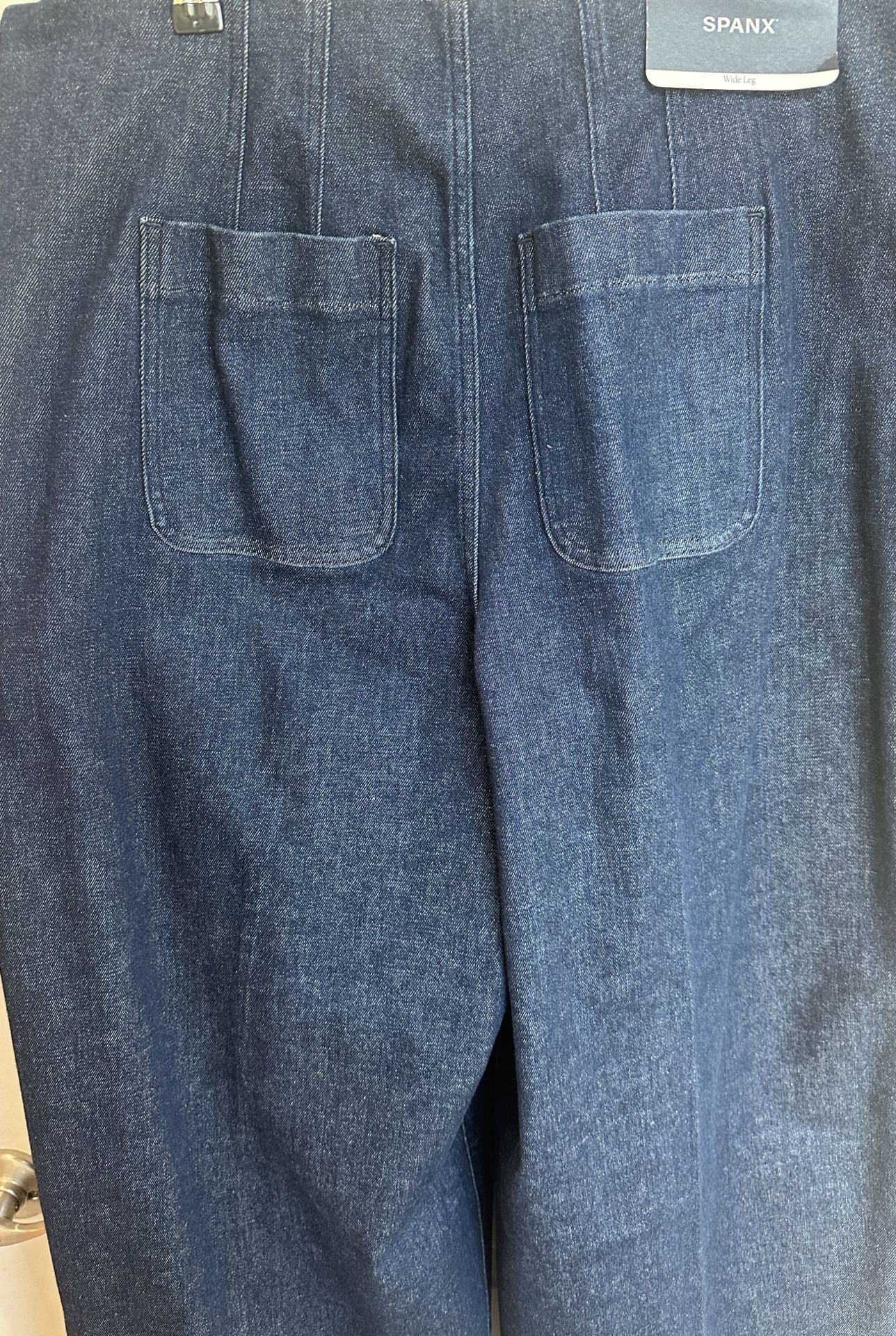 Spanx Wide Leg Jeans Size 1X Dark Wash Denim Pants 5