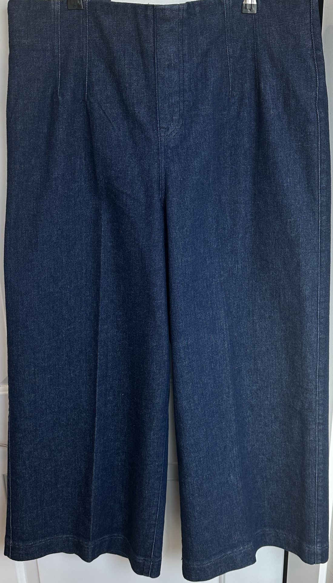 Spanx Wide Leg Jeans Size 1X Dark Wash Denim Pants 2