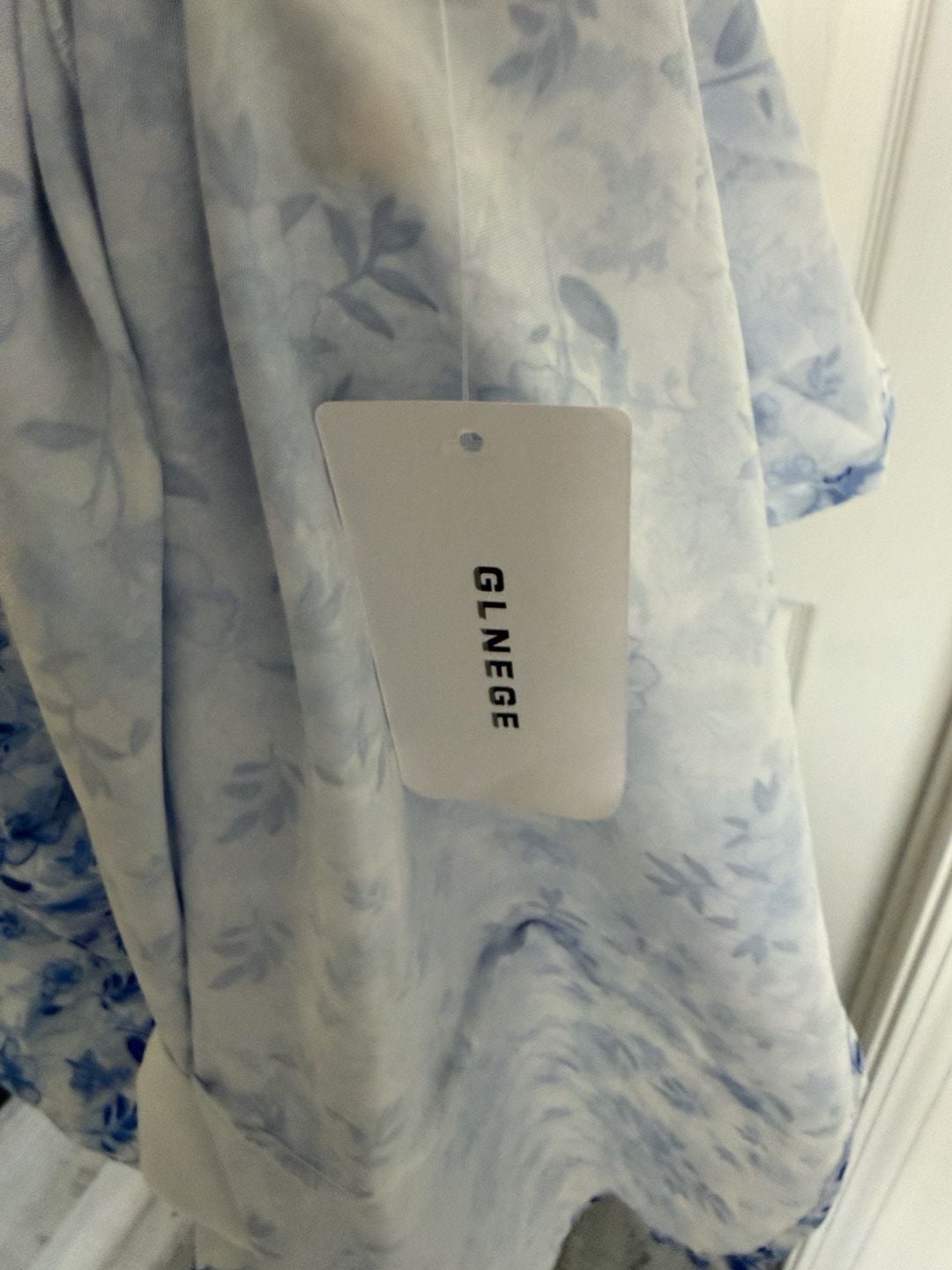 Floral Blue And White Dress With Bow/162 9