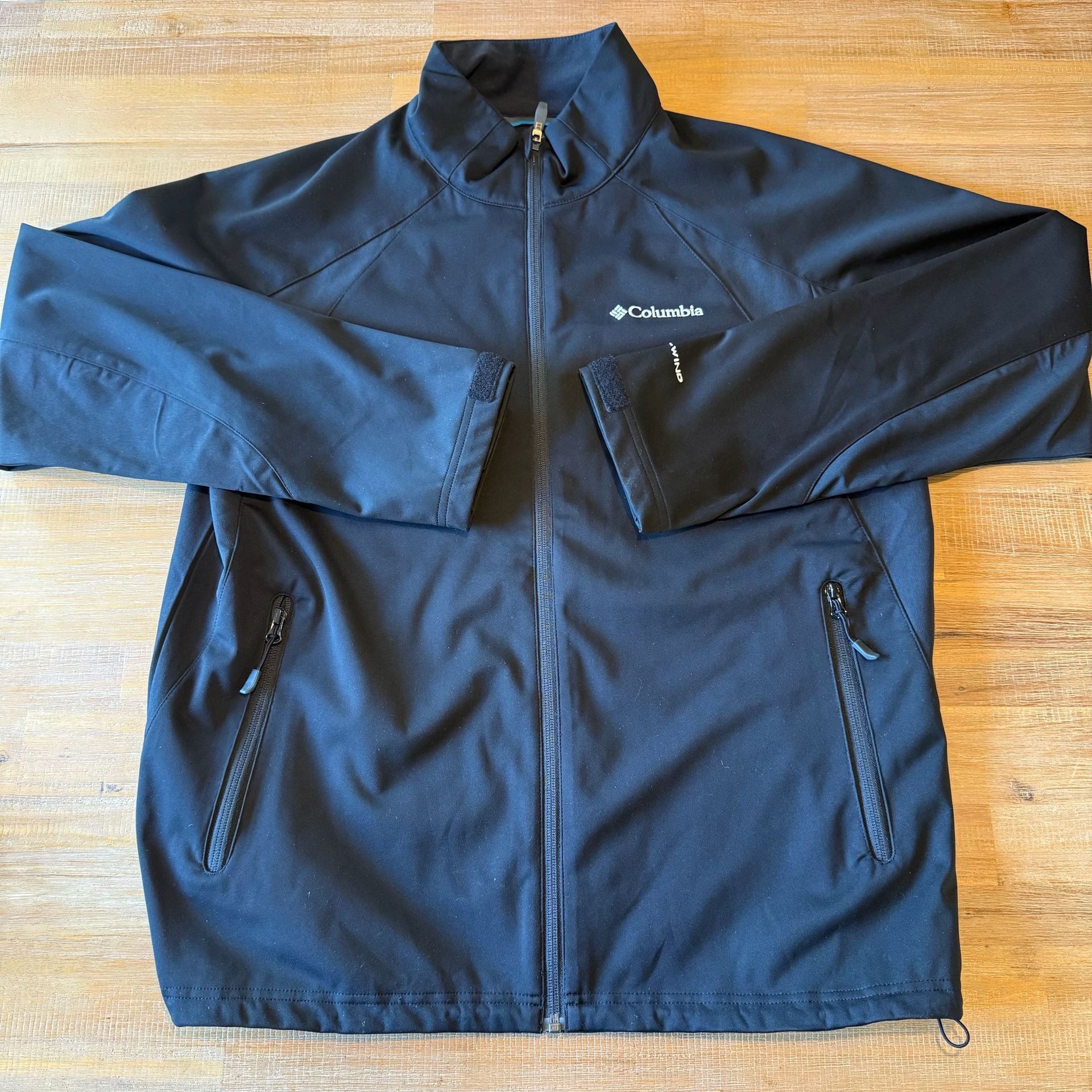 Columbia Omni Heat Jacket Mens Large L Black Softshell Windproof Winter Coat 2