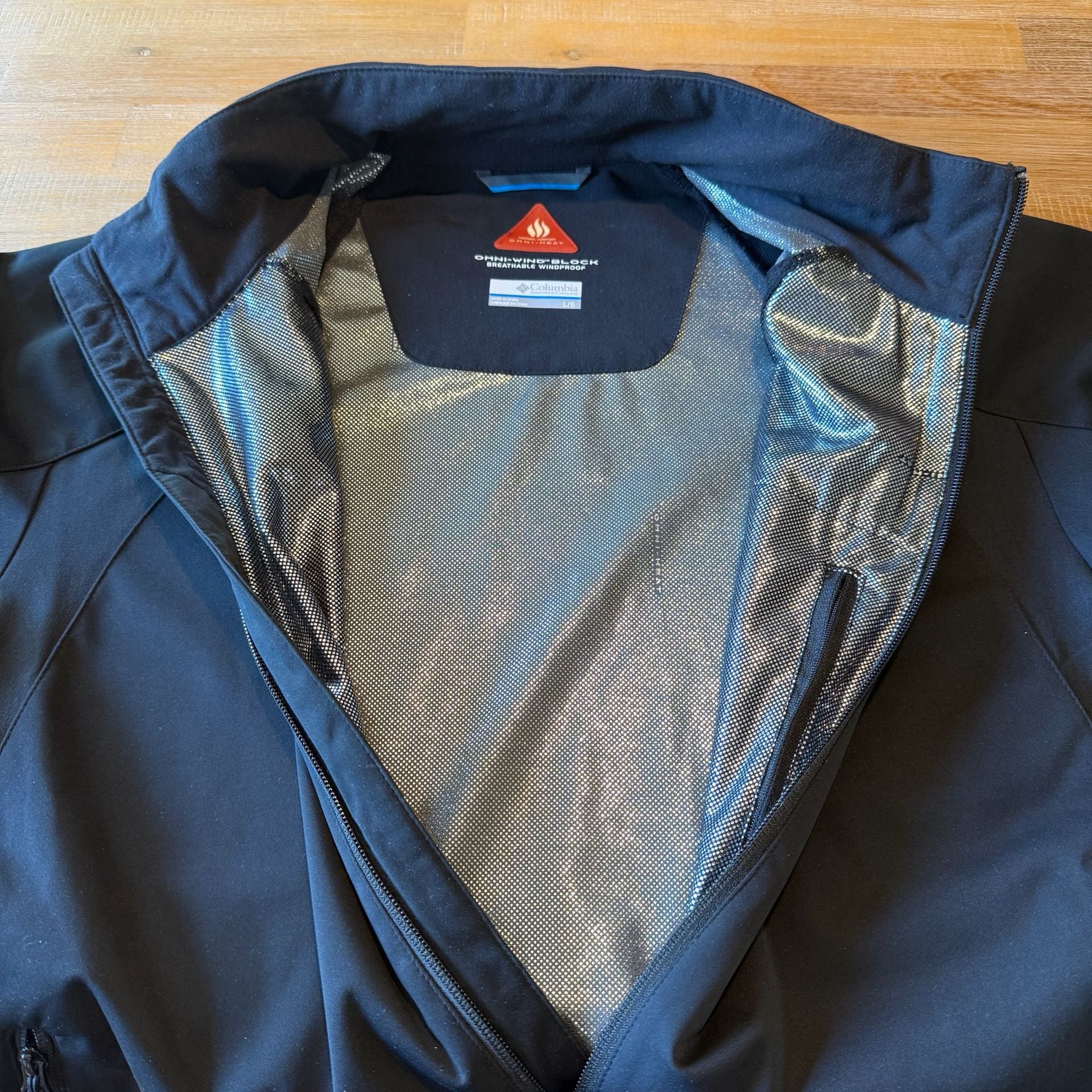 Columbia Omni Heat Jacket Mens Large L Black Softshell Windproof Winter Coat 9