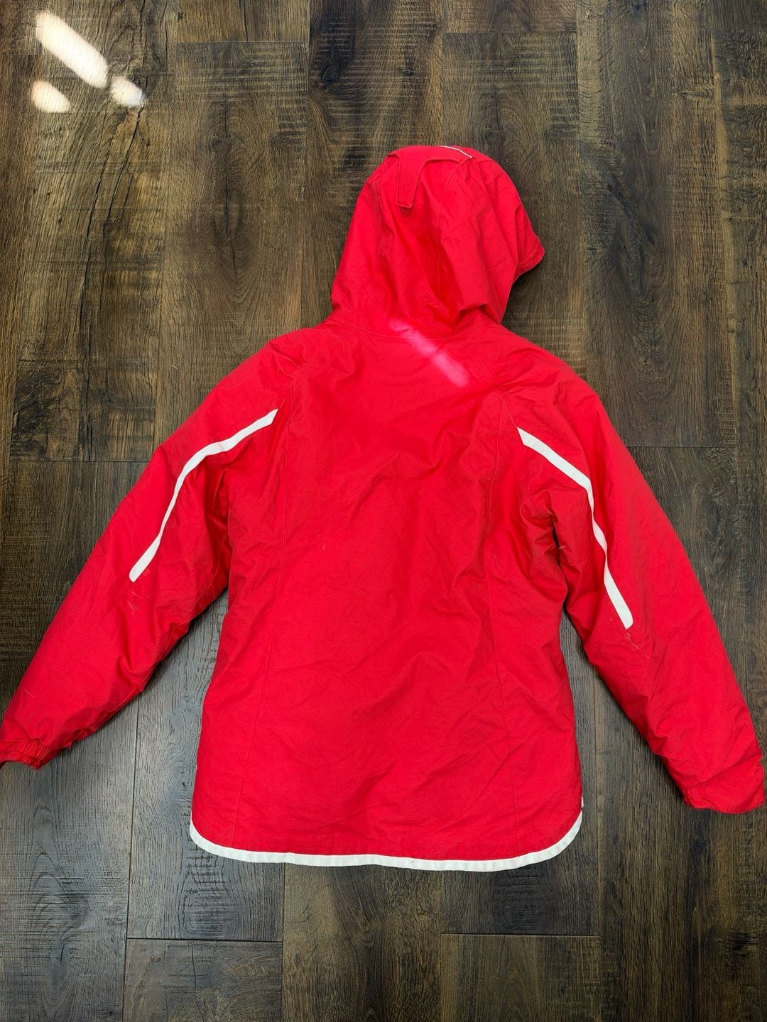 Columbia Omni-Heat Winter Jacket L (14/16) Red White Hooded Ski Snow 5