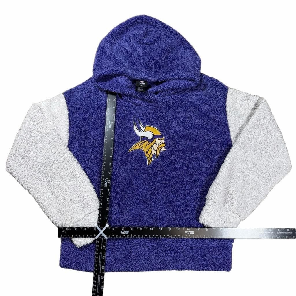 NFL Team Apparel Minnesota Vikings Sherpa Hoodie Girls Size XL Purple 2