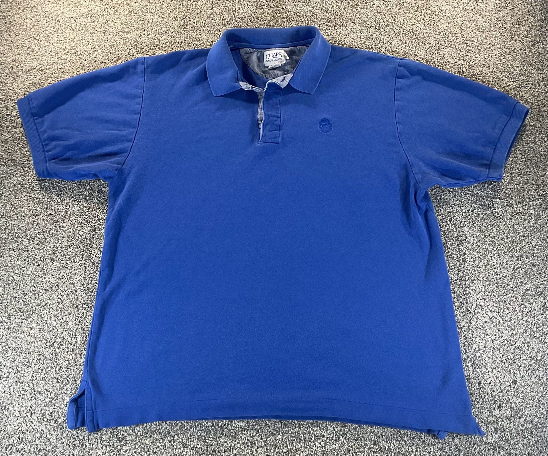 1990’s Vintage Chaps Ralph Lauren Blue Polo Shirt XL Great Condition 2