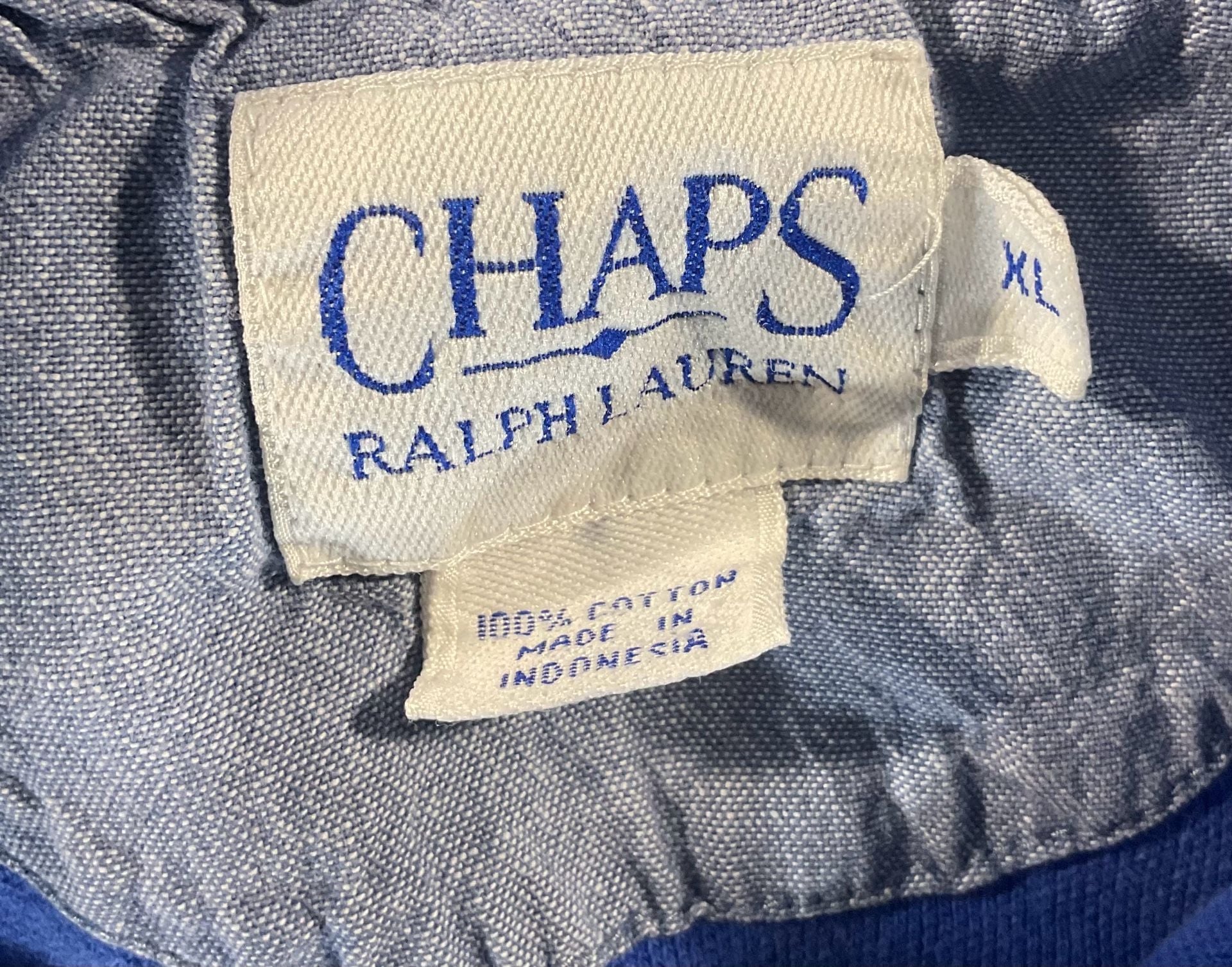 1990’s Vintage Chaps Ralph Lauren Blue Polo Shirt XL Great Condition 4