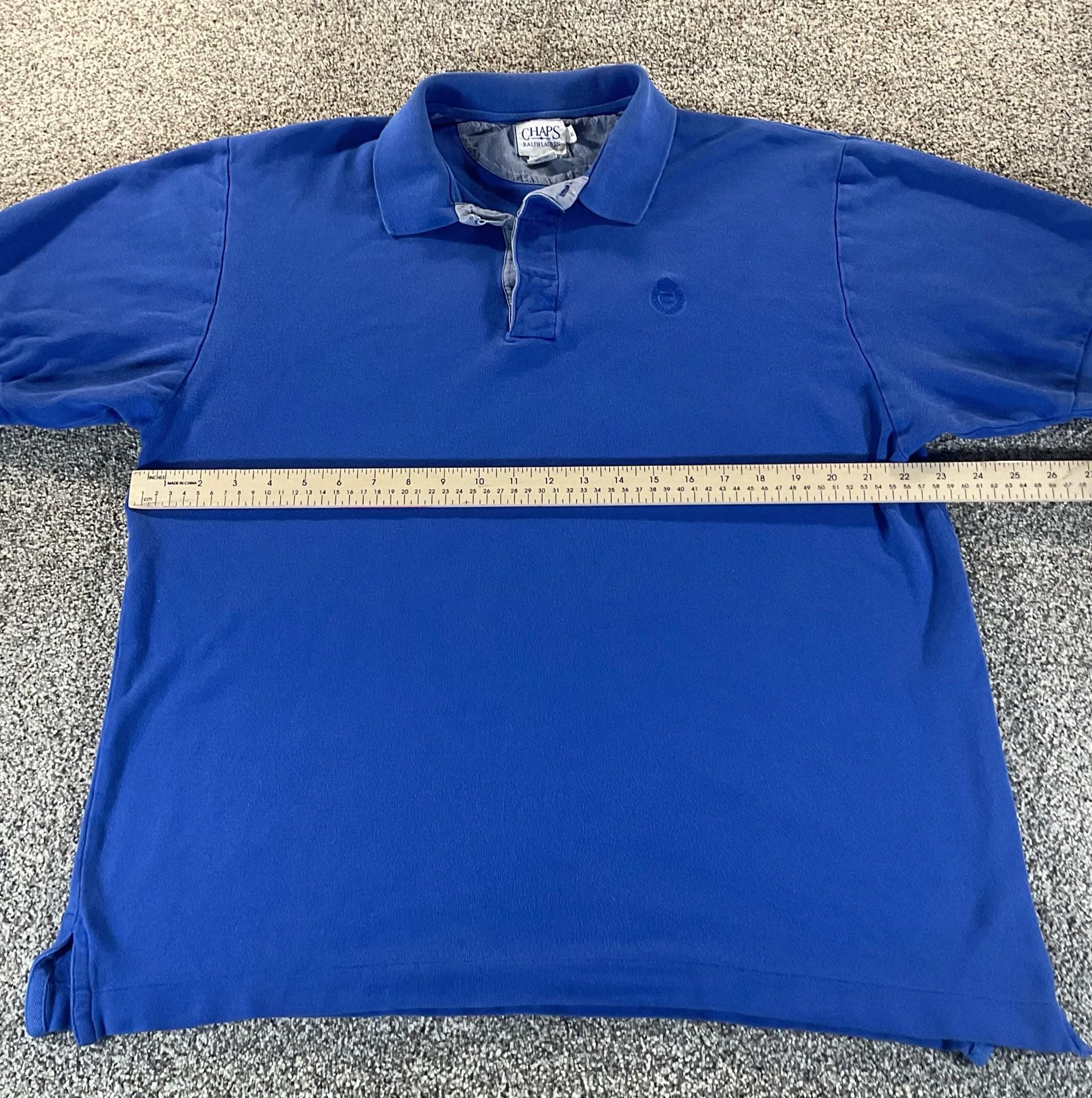 1990’s Vintage Chaps Ralph Lauren Blue Polo Shirt XL Great Condition 5