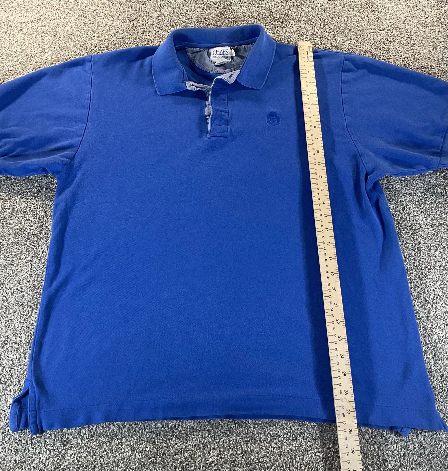 1990’s Vintage Chaps Ralph Lauren Blue Polo Shirt XL Great Condition 6