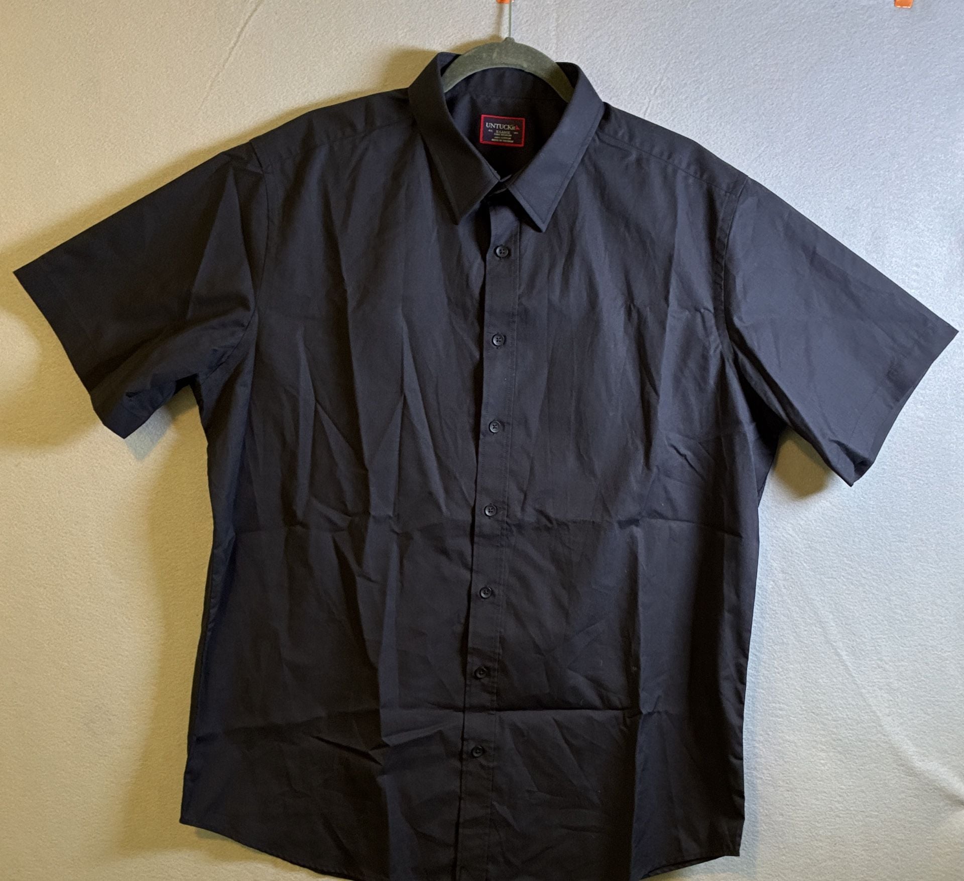 UNTUCKit Coufran Short-Sleeve Button Shirt XL Tall Regular Black 100% cotton 2