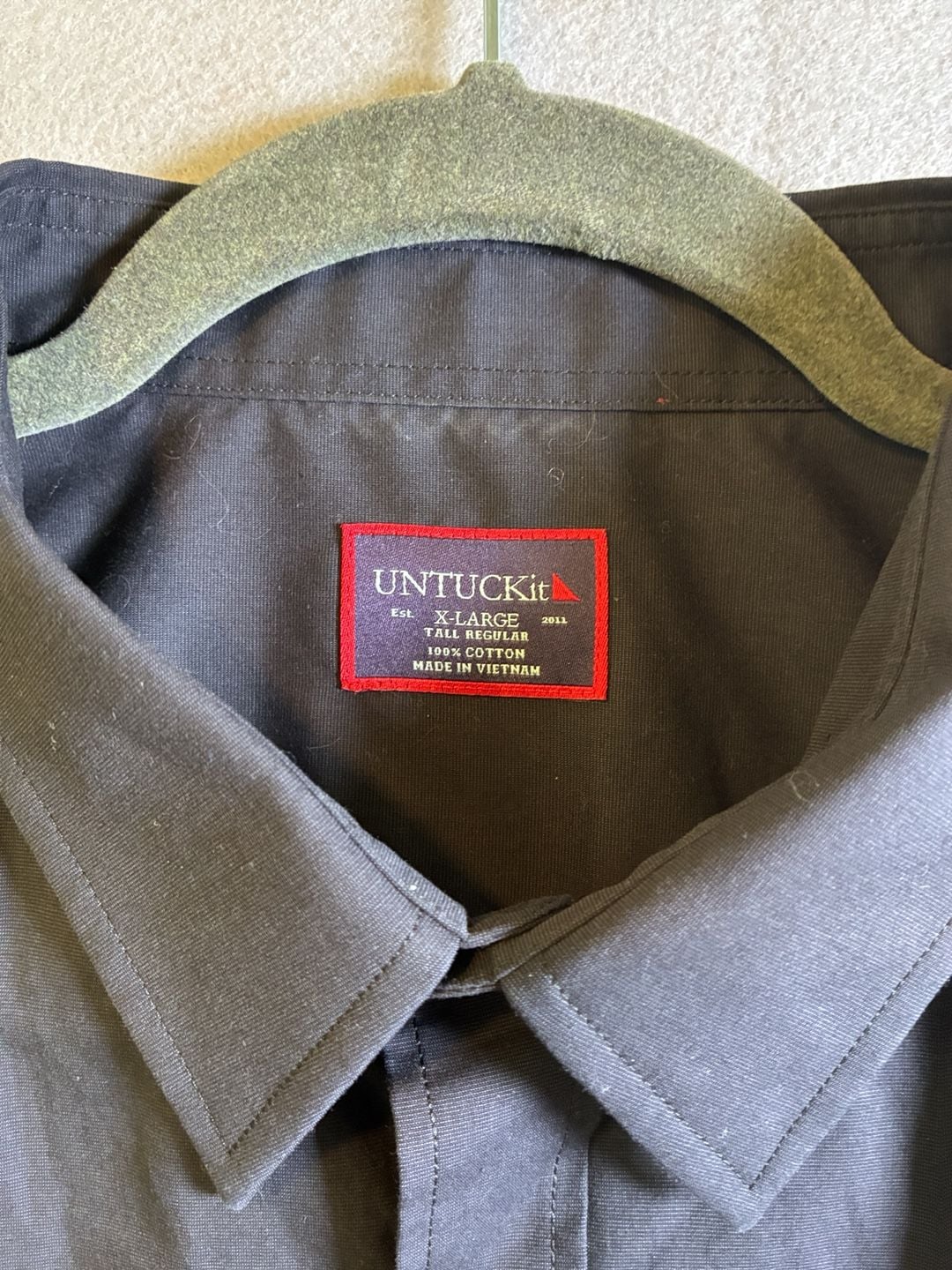 UNTUCKit Coufran Short-Sleeve Button Shirt XL Tall Regular Black 100% cotton 3