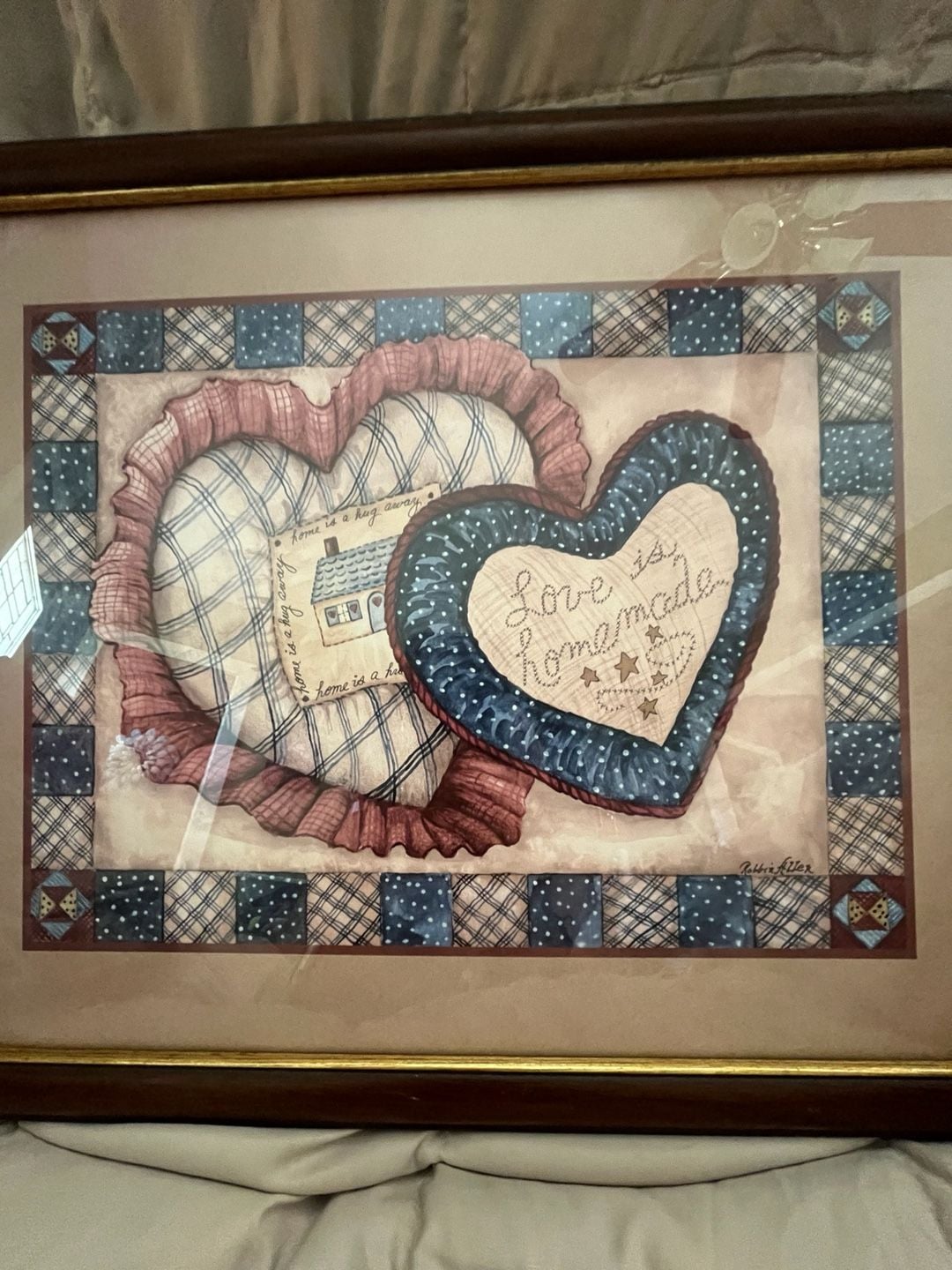 Vintage Home Interiors & Gifts Robbin Allen Framed Art “Love Is Homemade”Art 2