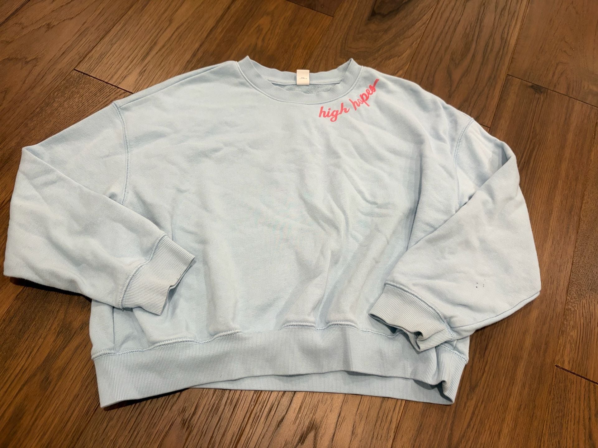 Old Navy High Hopes Sweatshirt Size XL (14-16) Light Blue Pink 2