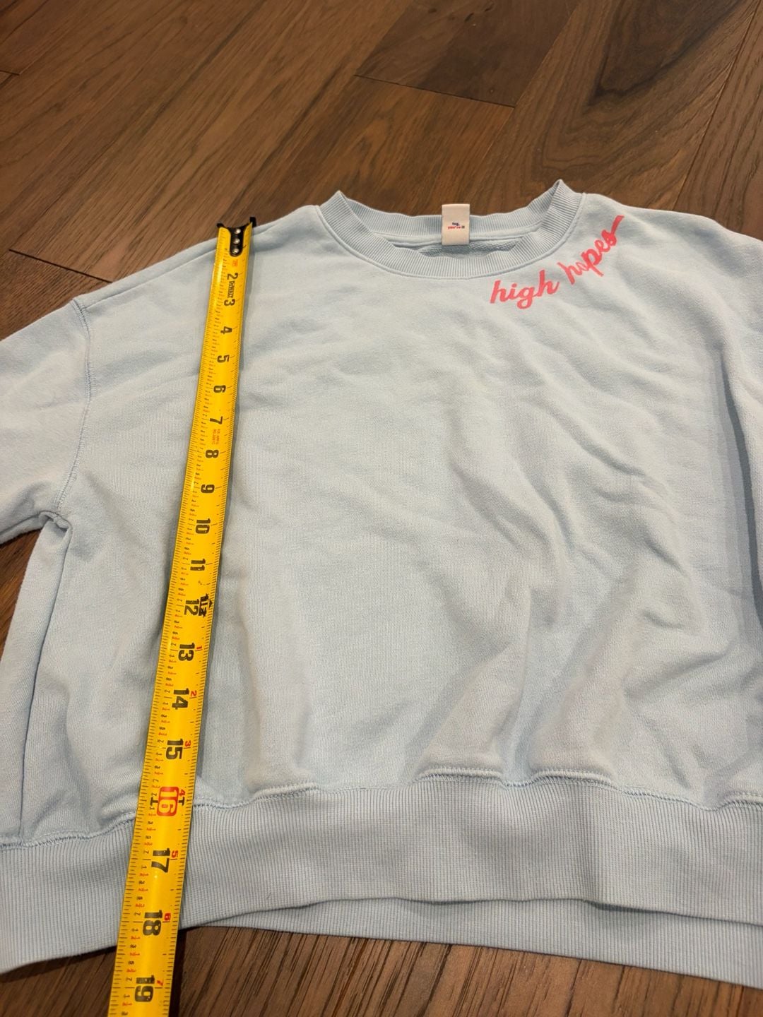 Old Navy High Hopes Sweatshirt Size XL (14-16) Light Blue Pink 5