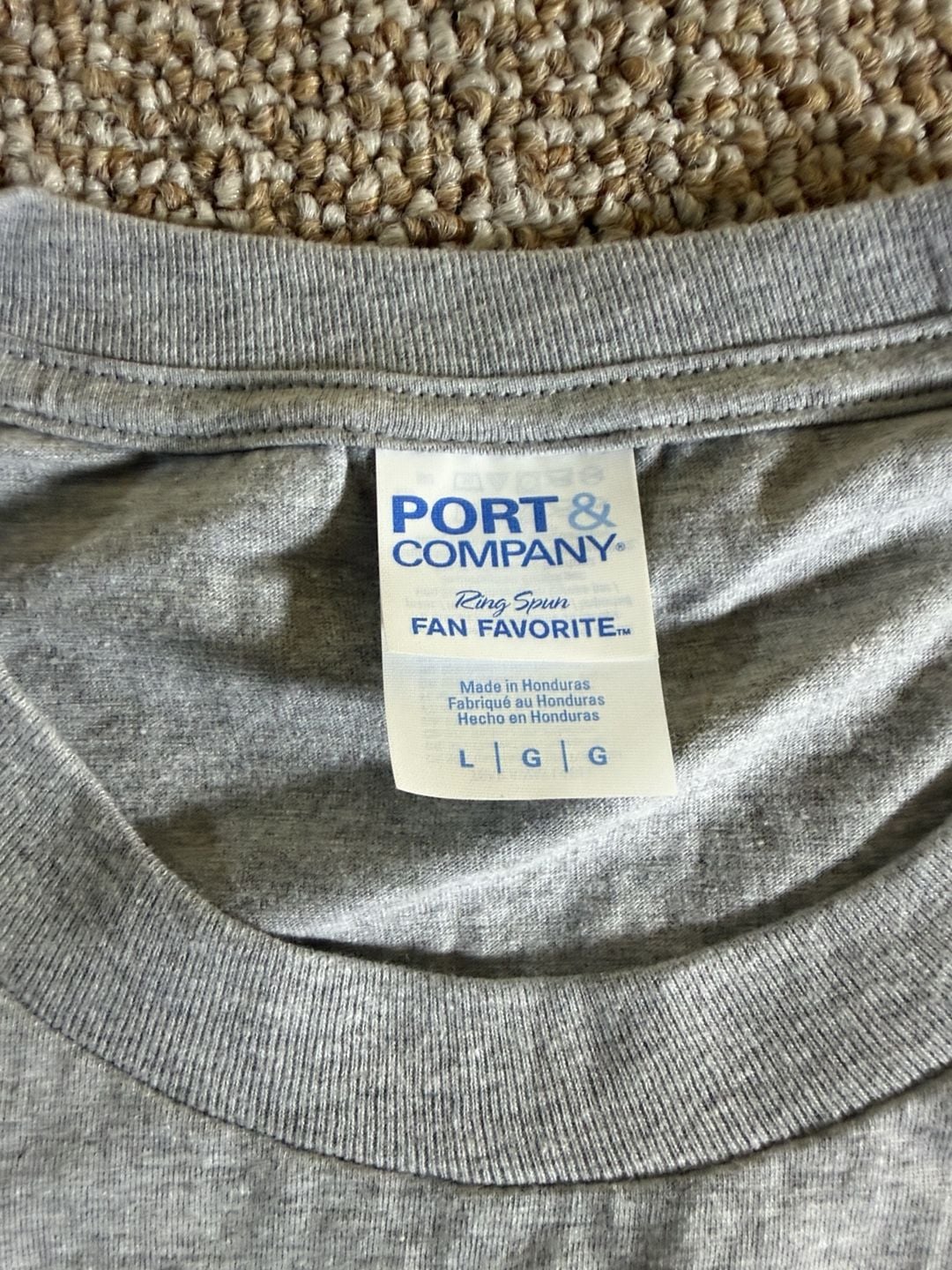 Port & Company Cat Zipper Graphic Long Sleeve T-Shirt Size Large Grey 4