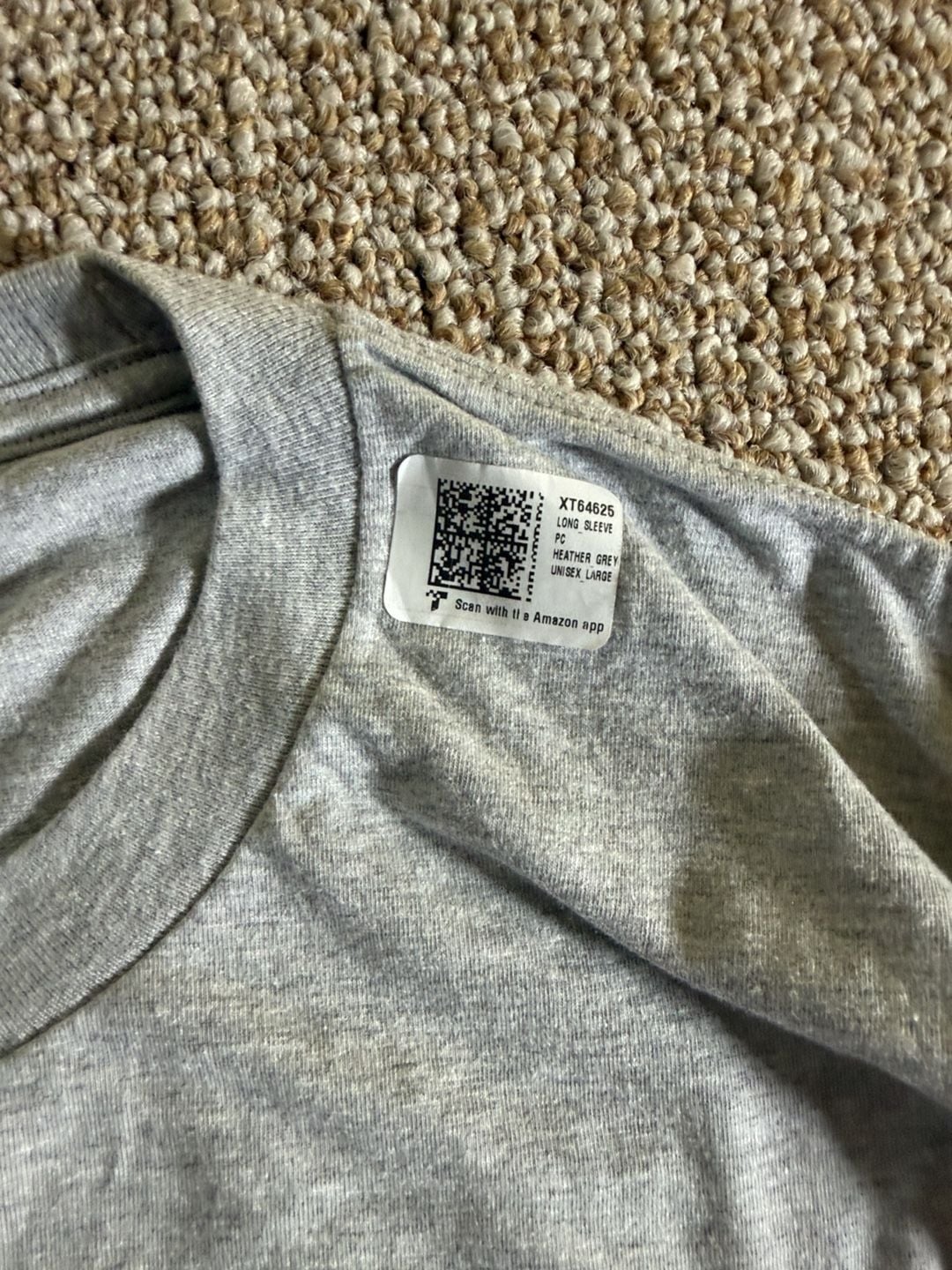 Port & Company Cat Zipper Graphic Long Sleeve T-Shirt Size Large Grey 5