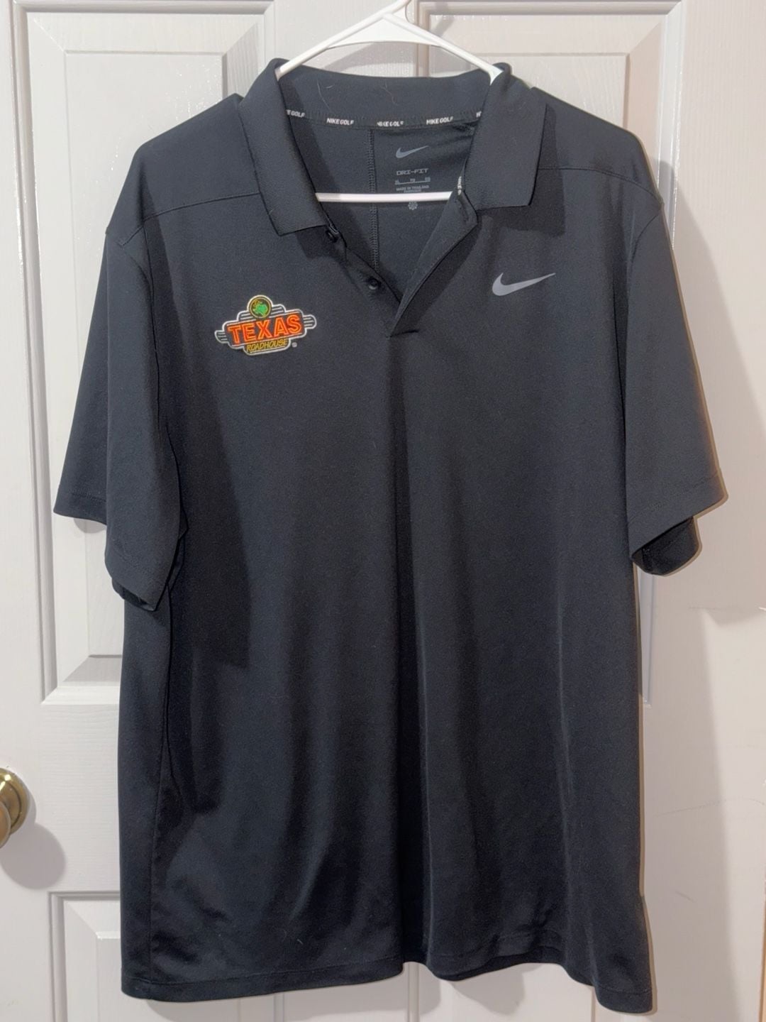 Nike Golf Texas Roadhouse Polo Size XL Black Dri-Fit Shirt 2