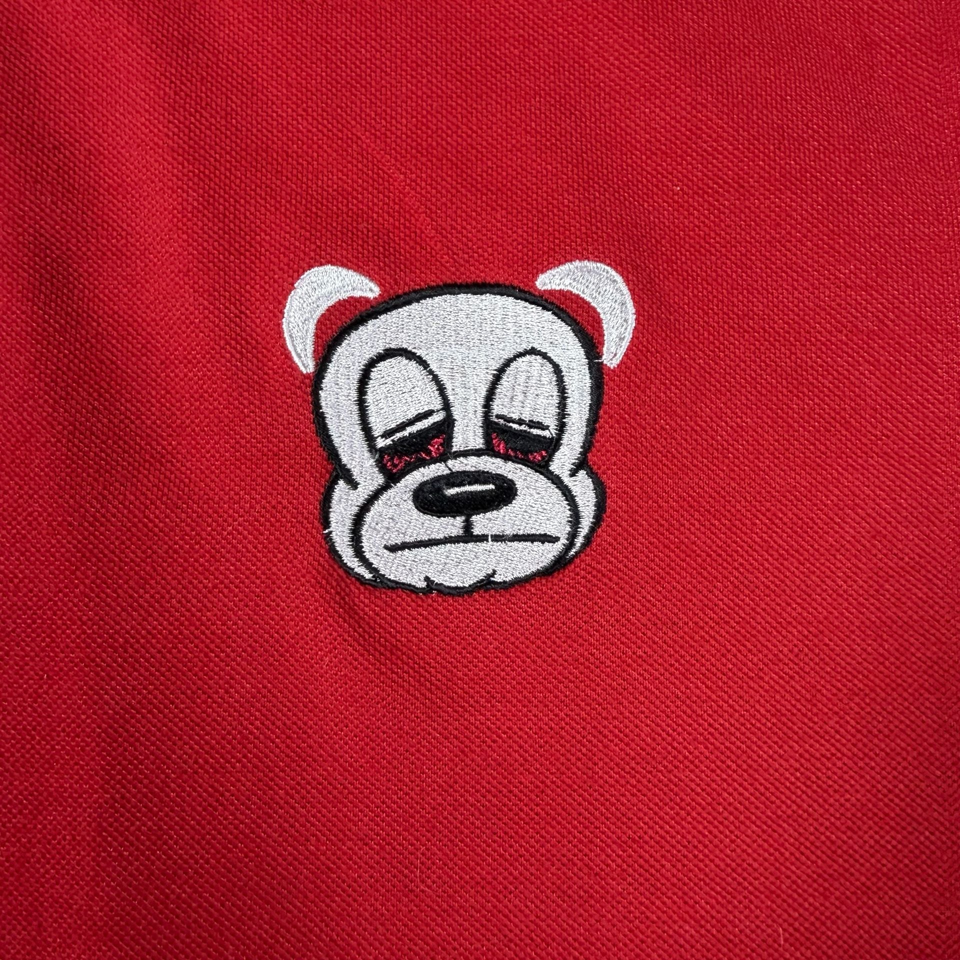 Y2K Loudberries Clothing T-Shirt Size L Red Embroidered Bear Graphic Tee 5
