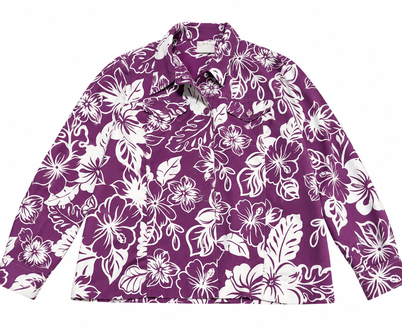 Alfred Dunner Floral Button Down Shirt Size 10 Purple White 2