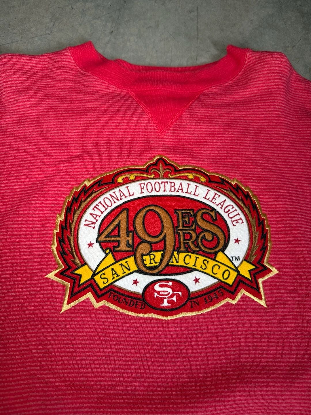 90s Trench San Francisco 49ers Striped Sweatshirt 6