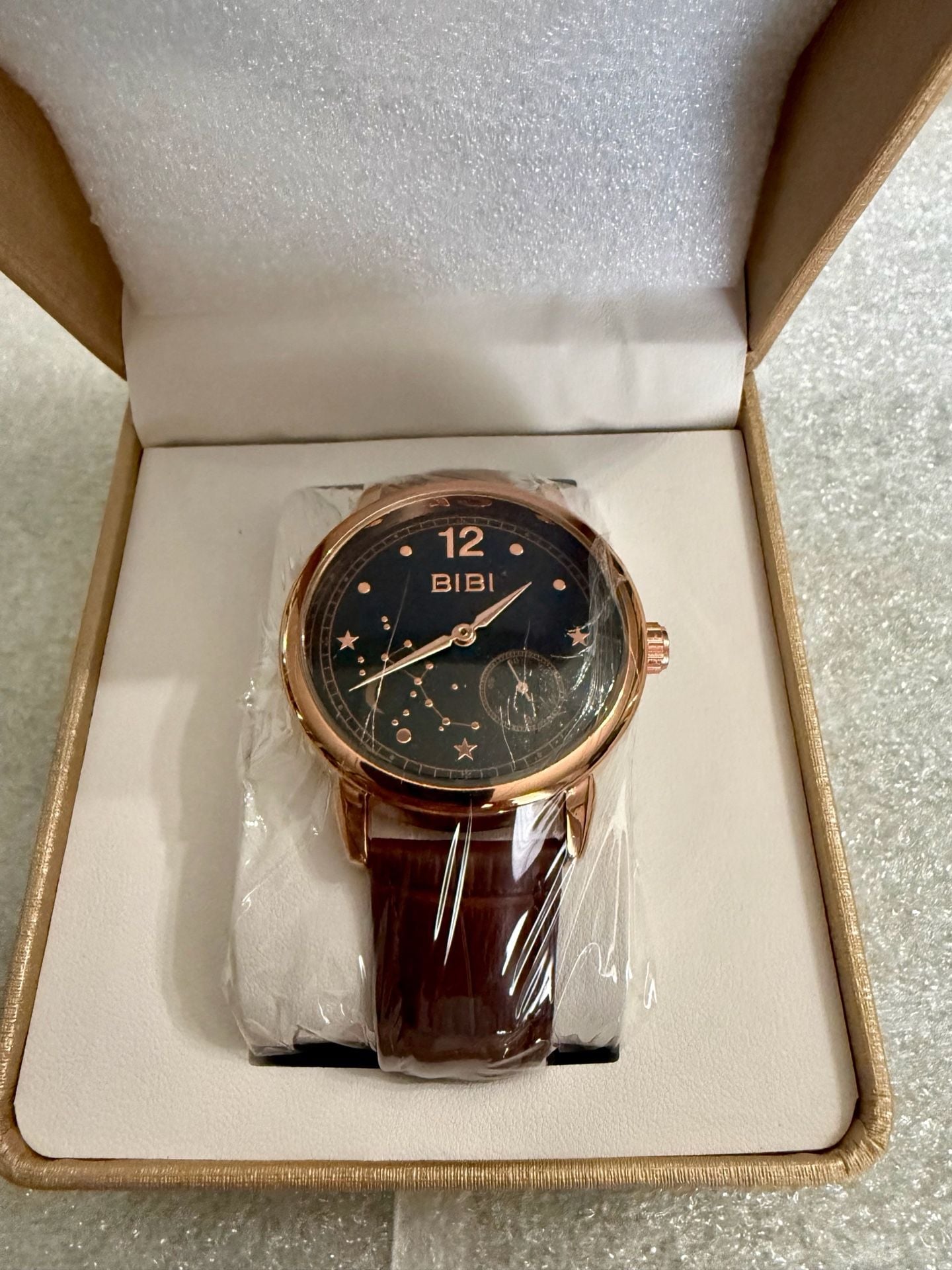 Bibi Constellation Automatic Rose Gold Leather Watch 3