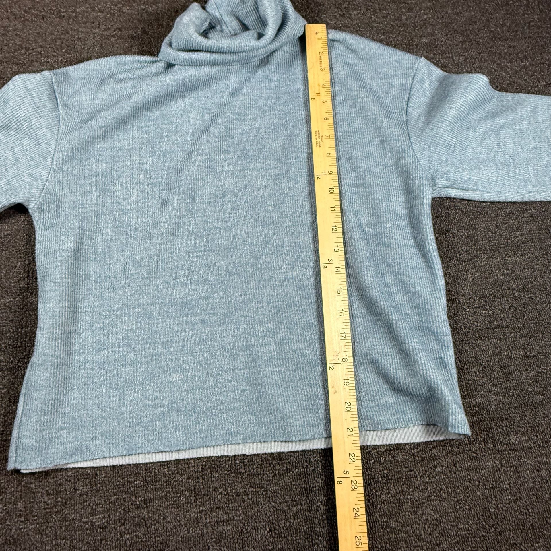 SHEIN Turtleneck Sweater Size M Blue Long Sleeve Ribbed Knit Pullover 7