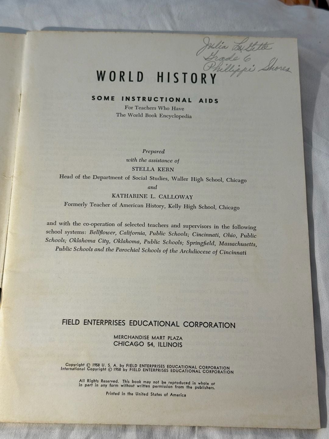 World Book Encyclopedia World History Instructional Aids Vintage Magazine 7