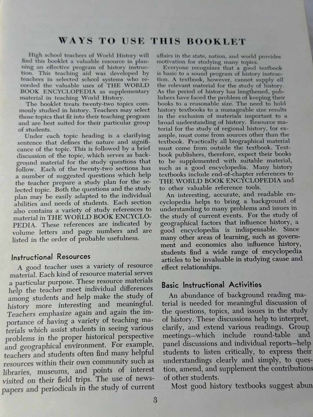 World Book Encyclopedia World History Instructional Aids Vintage Magazine 10